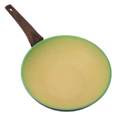 China Household Bakelite Minimalist Frying Pan Handle Wok Pan Nonstick Aluminum Stick Non for sale