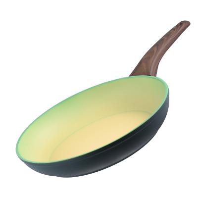 China Sustainable 2022 hot sale avocado core pattern and color aluminum alloy non-stick pan for sale