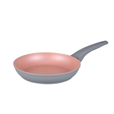 China High quality practical minimalist pink pan 20/24/28cm non stick fry steak non stick pan for sale