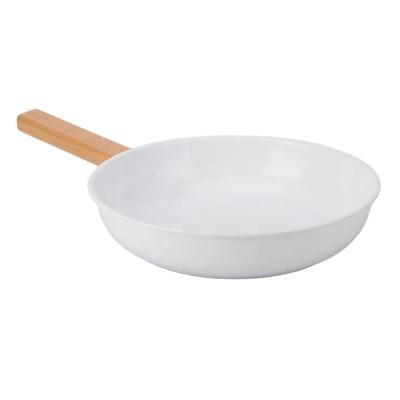 China Central Statistical Minimalist Japanese Style Kitchen Double Sided White Ceramic Coated Utensils Non Stick Aluminum Pan Pan for sale