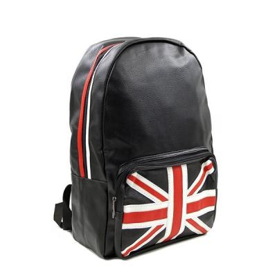 China Anti-theft UK Flag Leather College Students Backpack School Bag for sale