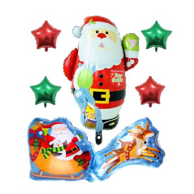 China Wholesale Party Christmas Foil Balloons Santa Reindeer Sleigh For Kids Toys Christmas Party Decoration Supplies for sale