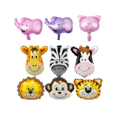 China Small Foil Balloons Animal Individual Making Head Safari Jungle Zoo Party Inflated Animal Balloon For Kids Birthday Party Decoration APPROX 16inch for sale