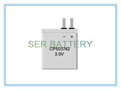 China Bateria ultra fina preliminar CP503742 do plano 3 volts para o dispositivo elétrico Wearable à venda