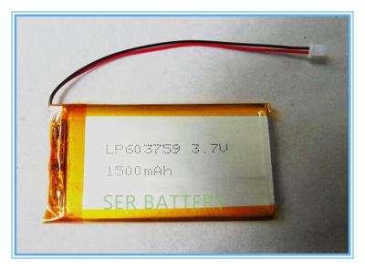 Cina Litio Ion Polymer Battery Pack, batteria LP603759 3.7v 1500mah del PC della compressa del polimero di 063759 Lipo in vendita