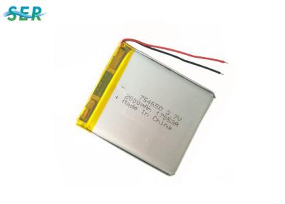 China Bluetooth-de Batterijen van het Polymeerlipo van het Hoofdtelefoonlithium, 3 7v Li Polymer Battery 2000mAh 754650 Te koop