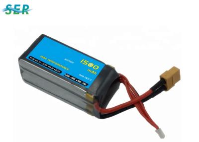 Chine paquet de batterie de voiture de 1500mah 14.8v 70c RC, la vie de cycle des batteries 800 d'avion de RC à vendre