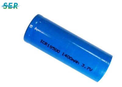 China Li Ion Battery Cell met platte kop, 3.7V-Lithium Ion Rechargeable Battery 1400mAh 18500 Te koop