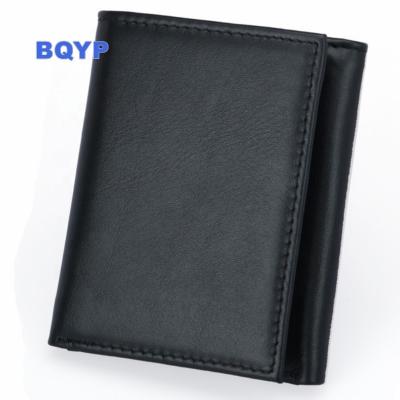 China RFID Men's Genuine Leather Bifold Wallet with 2 ID Window and RFID Blocking Smart Wallet for sale