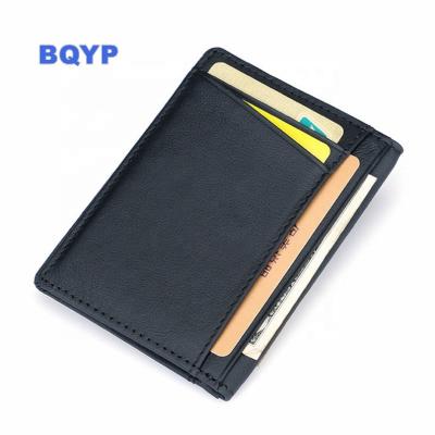 China Mini Wallet Holder Bifold Driver Leather Slim Slim RFID Credit Card ID Permit Permit Safe Wallet for sale