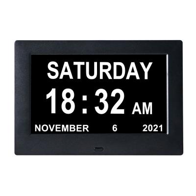 China DDC-7001auto radio dimming 7 inch desktop smart digital calendar day clock with non-abbreviated day and month for sale