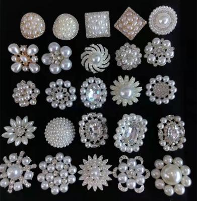 China Wholesale TUNGSTEN Flatback Pearl DIY Button Pearl Button For Hair Flower Wedding Embellishment for sale