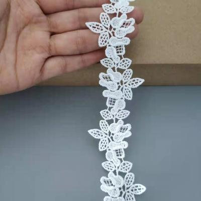 China Water Soluble Embroider Lace, Women Dress Accessories Rose Floral Lace Trim, Polyester Lace Decoration for sale