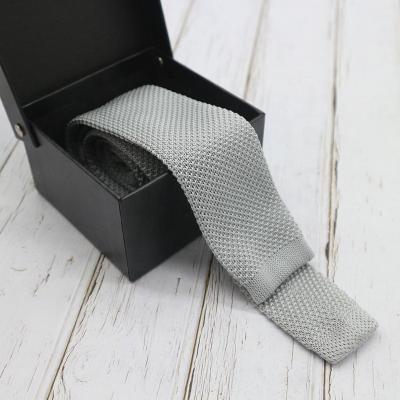 China Wholesale Formal Solid Gray Knit Ties For Men, Mens Polyester Tie, Casual Fashion Knitted Business Ties 78X7X3 cm for sale