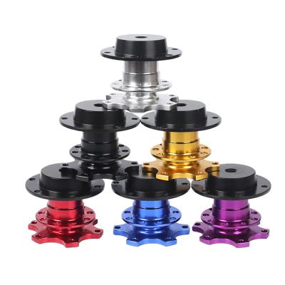 China Sports Dongguan Aluminum 6 Holes CNC Steering Wheel Quick Release Go-Universal Wheel Hub for sale