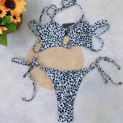 China Cotton Newcomer ZA Bikini Watercolor Wonderland Ribbed Halter String Bikini Swimwear 2021 Luxury Swimwear for sale