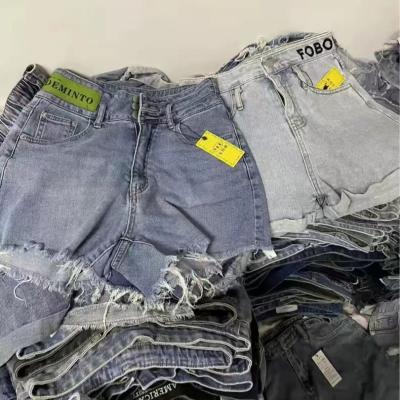 China Stock Jeans Apparel Fashion Ladies Denim Shorts Grade Used Clothes Women Shorts Jeans for sale