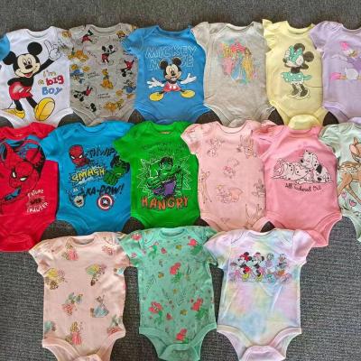 China Cotton Branded Apparel Stock Original Surplus Spandex/Baby Wears Baby Creeper Romper Jumpsuits Stock for sale