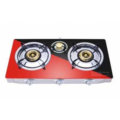 China Hotel Fashion Design Attractive Camping Gas Stove Three Burner Low Price Three Head Gas Stove for sale