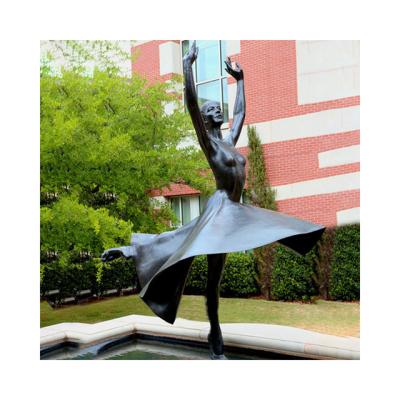 China Europe Modern Life Size Casting Dancing Girl Bronze Sculpture For Outdoor Decoration for sale