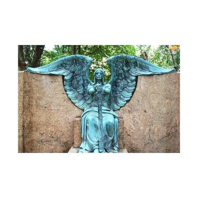 China Hot Sale Europe Lake View Cemetery Bronze Angel Statue for sale