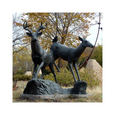 China Europe bronze deer standing on a hill and looking into the distance statue for sale for sale