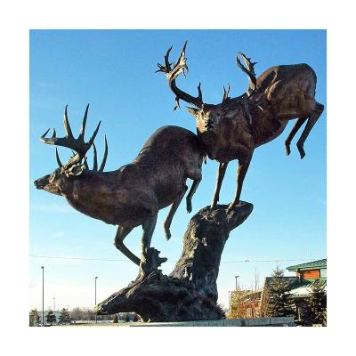 China Europe factory price wholesale life size animal bronze elk statue home decoration for sale