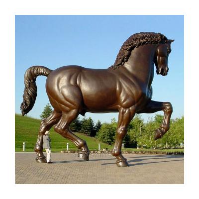 China Europe 2021 New Design Custom Bronze Horse Standing Statue Animal Garden for sale