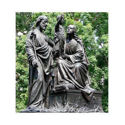 China Europe Customized Outdoor Church Family Christ Religious Bronze Holy Sculpture for sale