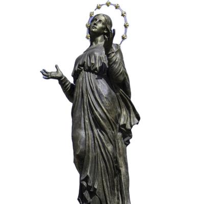 China Europe Church Door Ornament Figure Virgin Mary Bronze Sculpture for sale