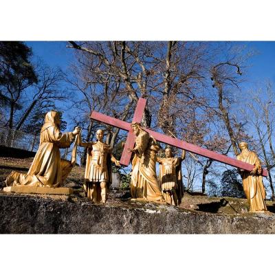 China Large Abstract Sculpture Modern Crucifixion In Europe The Passion Sculpture Of Christ The Way Of The Cross for sale