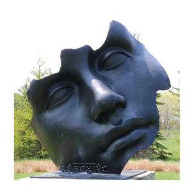 China Outdoor Europe Large Bronze Face Modern Art Sculpture For Garden Detcor for sale