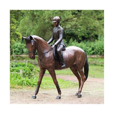 China Europe Large Outdoor Modern Garden Eventing Bronze Sculpture for sale