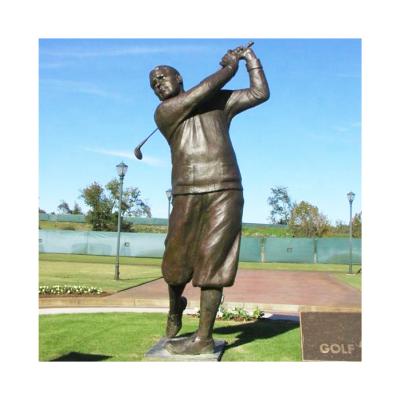 China Europe Outdoor Garden Golf Man Copper Life Size Bronze Sculpture For Sale for sale