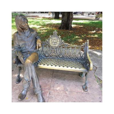 China Famous Europe Figure Bench Ornament Park Bronze John Lennon Statue for sale