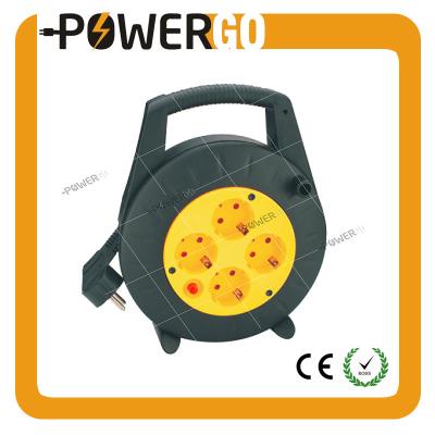 China CE residential/general purpose 4 way Germany standard 10m electric power outlet H05VV-F 3G 1.0mm surge protector reel cable for sale