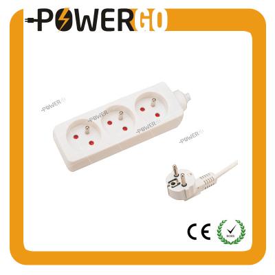 China CE 3 Ways H05VV-F 3G 1.5mm Residential/General Purpose Power Sockets Surge Protector European Standard French Type for sale