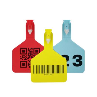 China Animal ID Management China Supply Customized Barcode Number Logo Blank Plastic Ear Tags For Animals Livestock Cow Calf Sheep Goat Lamb for sale