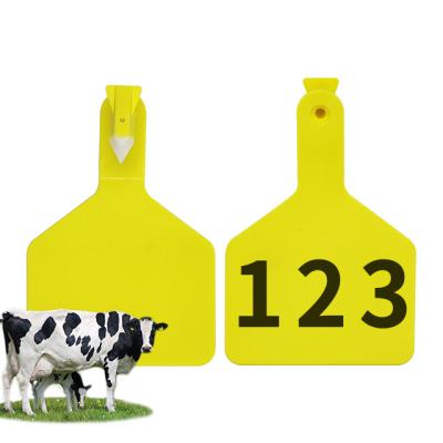 China Animal ID Management Farm Use Plastic Yellow TPU One Piece Earring Animal Tag Tags Ear Tags Sheep Cow Pig for sale