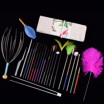 China Amazon Hot Sale Eco-friendly Ear Wax Ear Pick Tool Nature Hair Massage Stick Ear Cleaner Kit 29pcs Cleaning Set stripper for sale