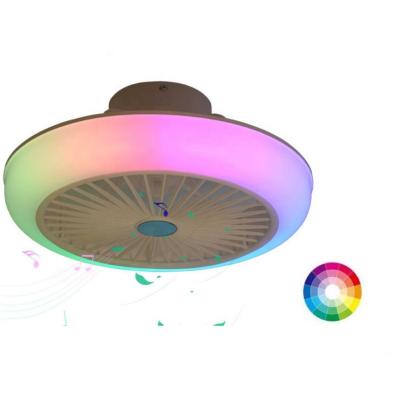 China Modern Ceiling Fan With RGB Lights Bluetooth Speaker Music Ceiling Fans Lamps Color Change With Remote Control for sale