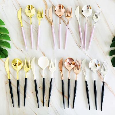 China 20mm Gold Plating Disposable Spoon Fork Children Disposable Plastic Tableware for sale