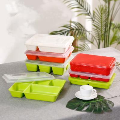 China Wholesale SHINING thickened pp student food bowl 3/4/5/6 compartment hydrothermal plastic school lunch box for sale