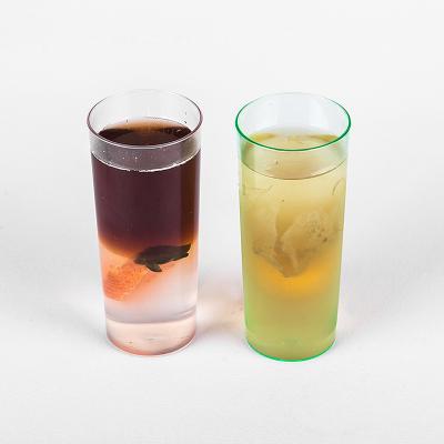 China Modernism 120ml Round Cylinder PS Hard Plastic Foam Cup Disposable Transparent Beverage Cups for sale