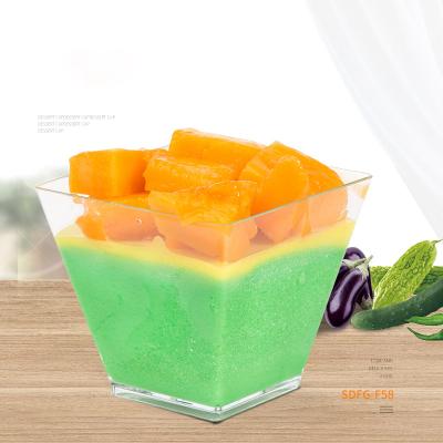 China Square wholesale transparent musse modernism 70ml cup fruit dessert ice cream hard plastic container for sale