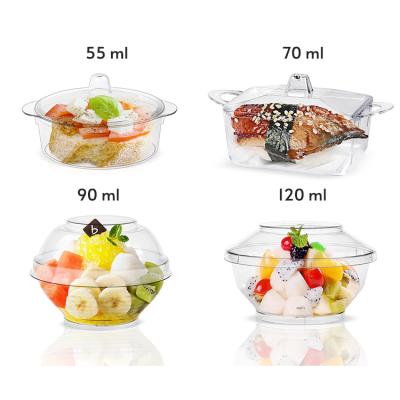 China Wholesale Modernism PS 70ml 120ml Mini Ice Cream Tiramisu Cup Clear Plastic Dessert Cup With Cover for sale