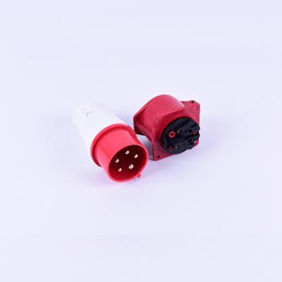 China 4 Industrial Pin Secure 3P+N+E 16A 32 Amp Male-Female Industrial Plug for sale