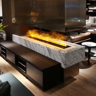 China 3d modern line electric artificial led water fireplace decorative insert flame decoration fireplace for sale