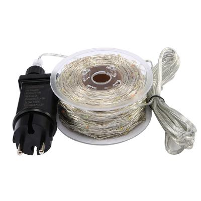 China Silver String 100M Waterproof Lighting String Wire Light 100018 Modes Christmas Light for sale