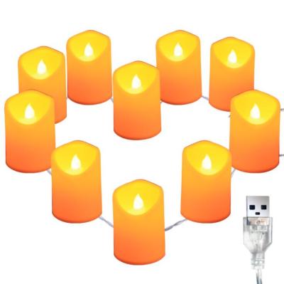 China Hot Selling Home Decor 1.3Meter USB Battery Candle String Light Remote Control Garland for sale